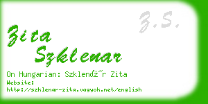 zita szklenar business card